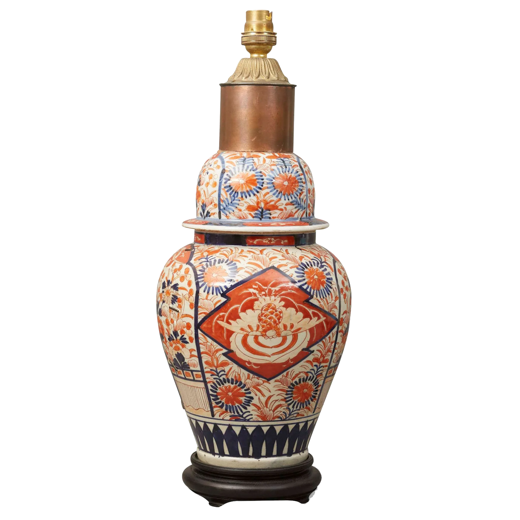 An early 20th century Japanese Imari table lamp