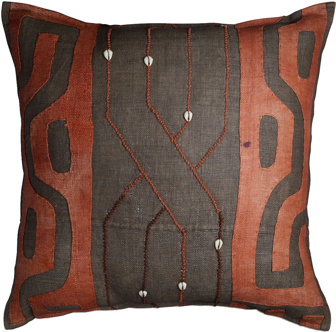 African Geometric Kuba Cushion - throw pillow
