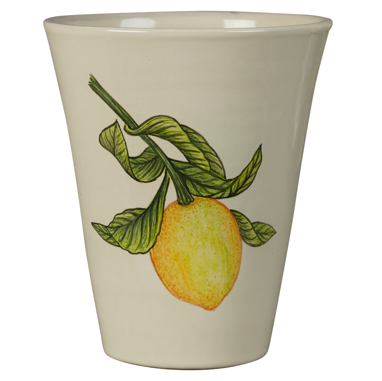 Hand-painted 'Lemon' ceramic tumbler