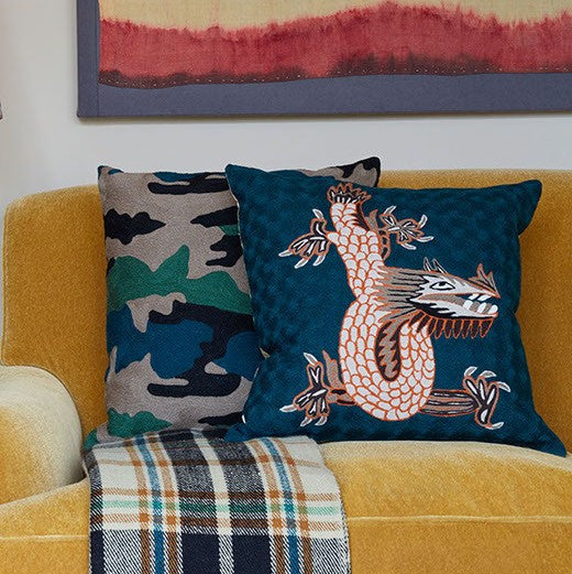 Lindell & Co Cushions New Sholto' embroidered cushion