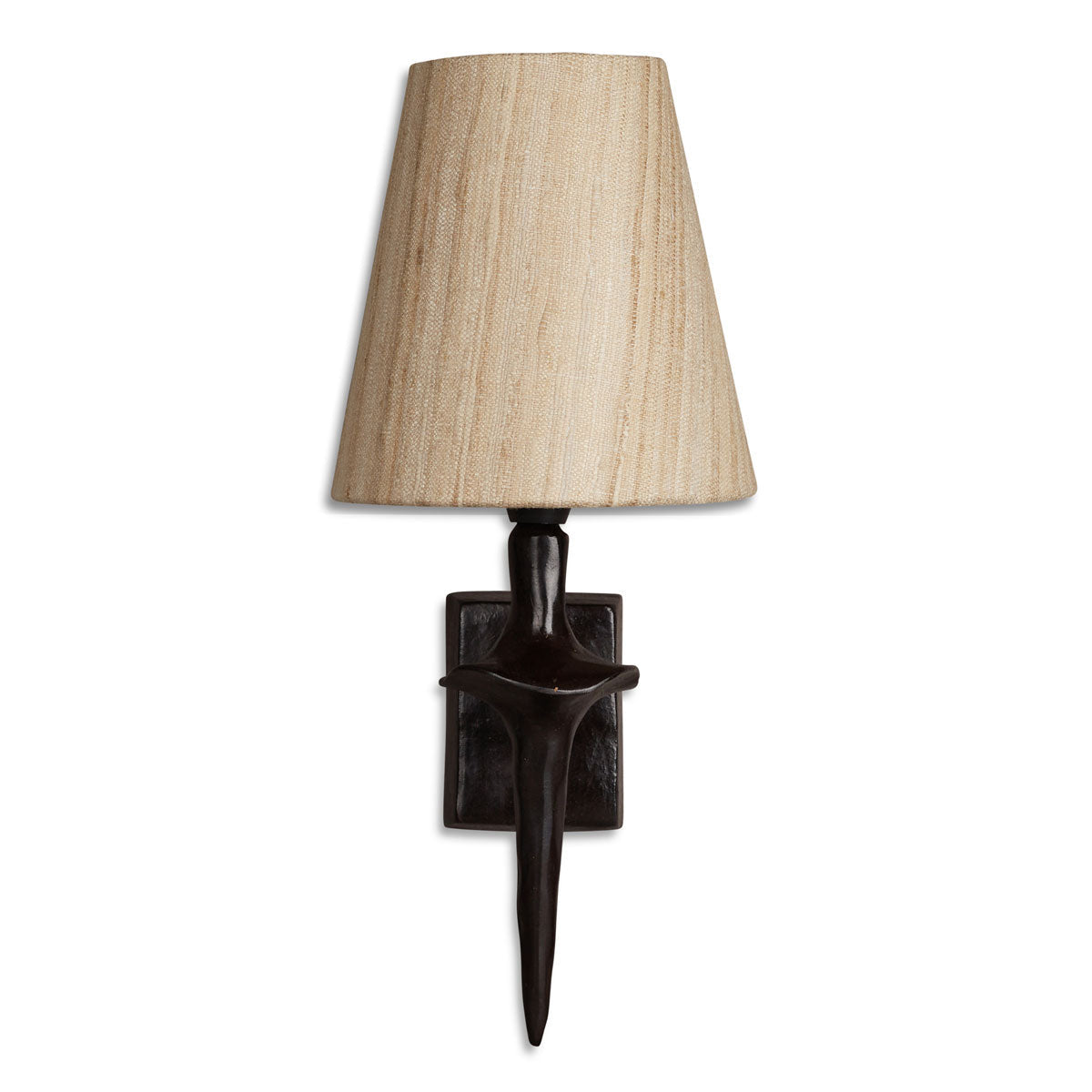 Nushka 5 inch (13 cms) Tall clip on lampshade in raw umber silk