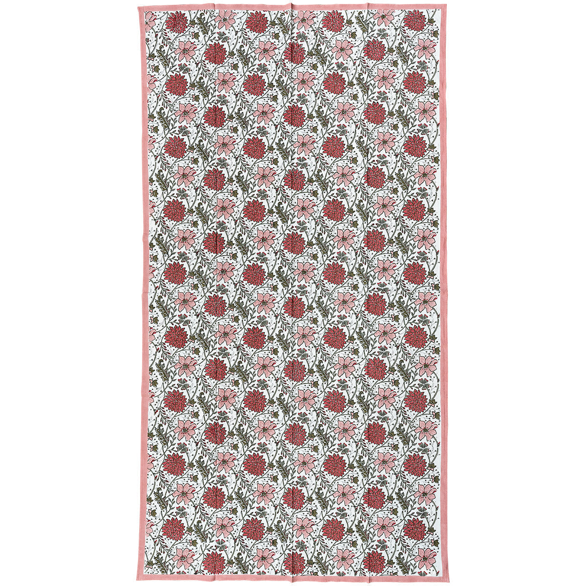 Nushka Accessories Bold Floral Hand Block Printed Indian Tablecloth