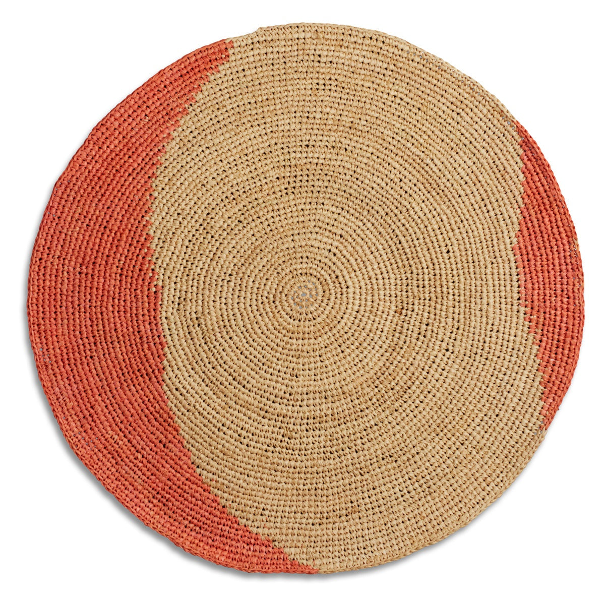 Nushka Accessories Fine Rafia Placemat - Natural/Coral Swirl - Set of 4