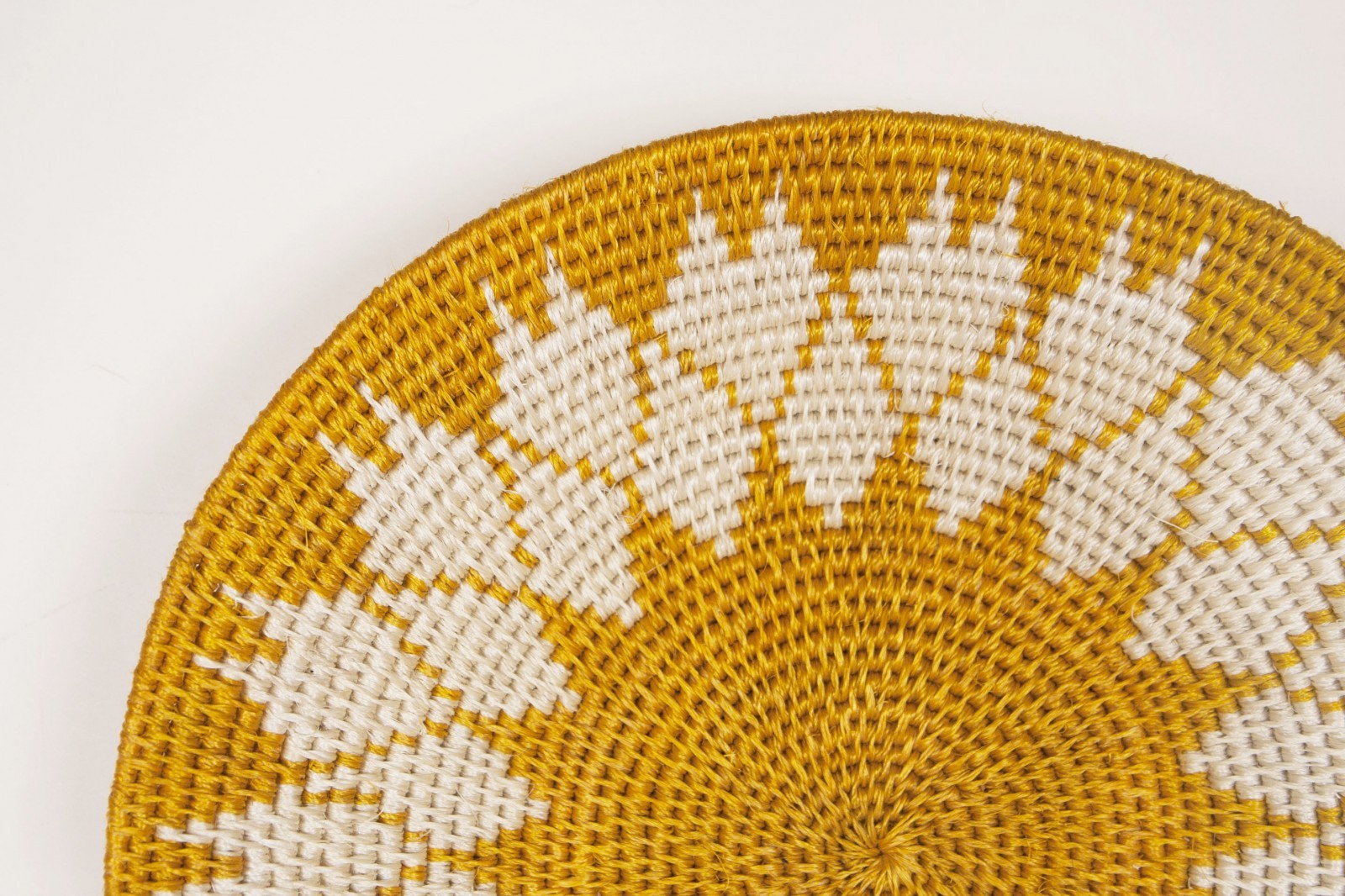 Nushka Accessories Small White and Yellow African Sisal Basket