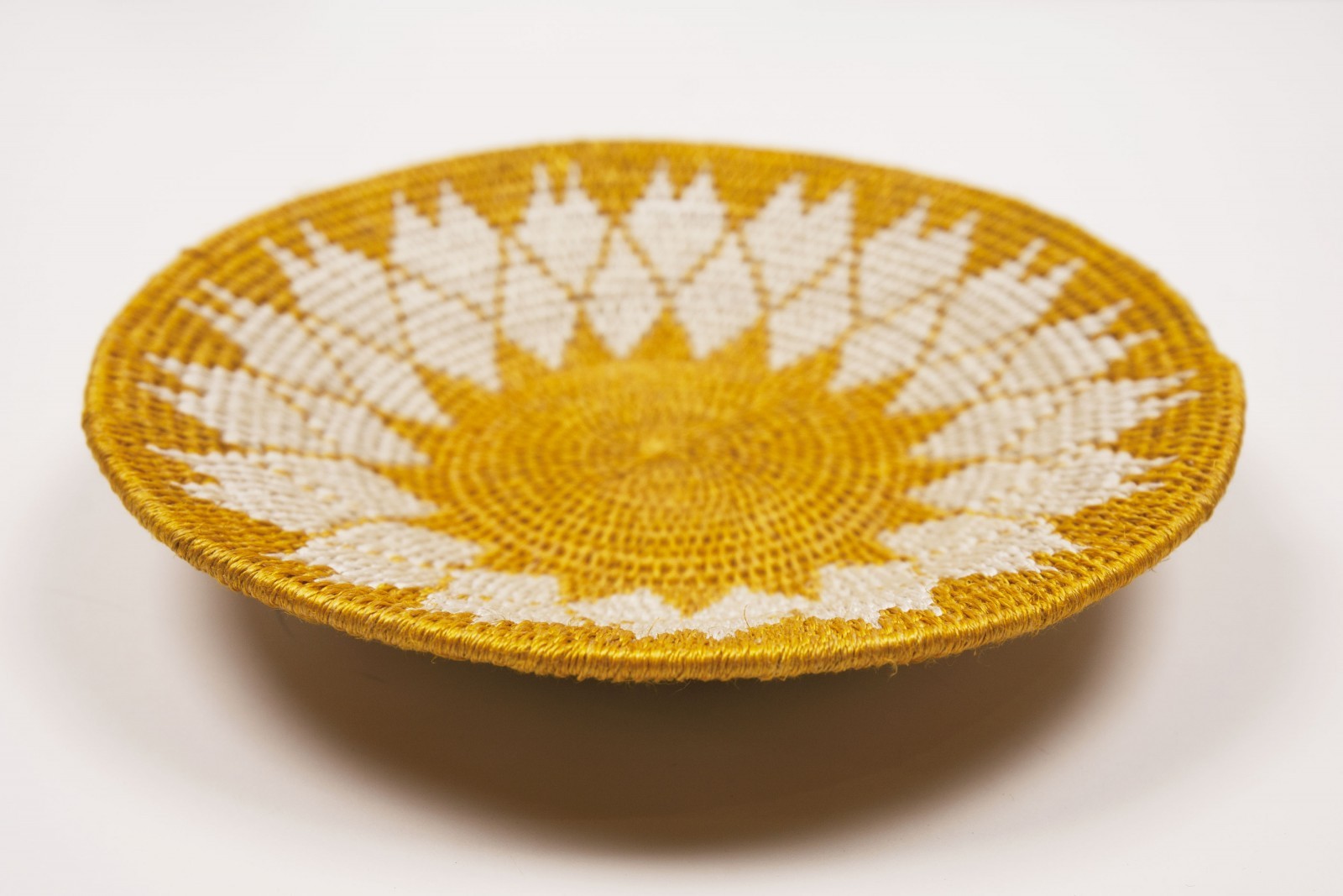 Nushka Accessories Small White and Yellow African Sisal Basket