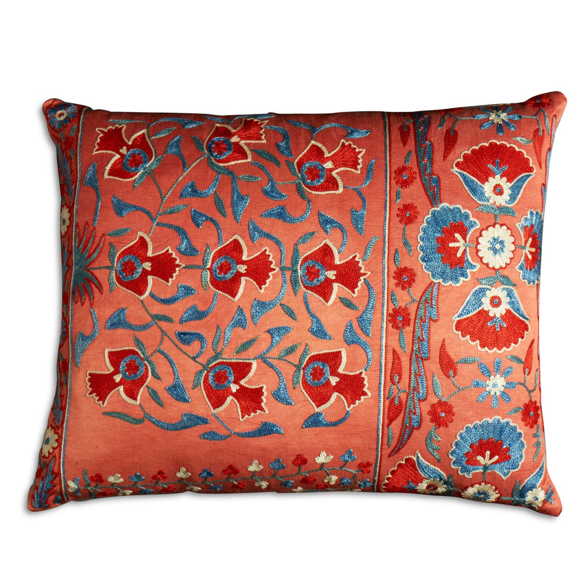 Nushka Cushions A Rectangular Floral Silk Suzani Embroidered cushion