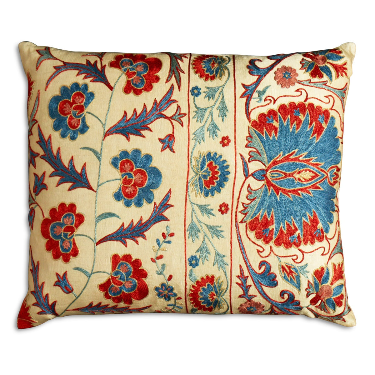 Nushka Cushions A Rectangular Floral Silk Suzani Embroidered cushion