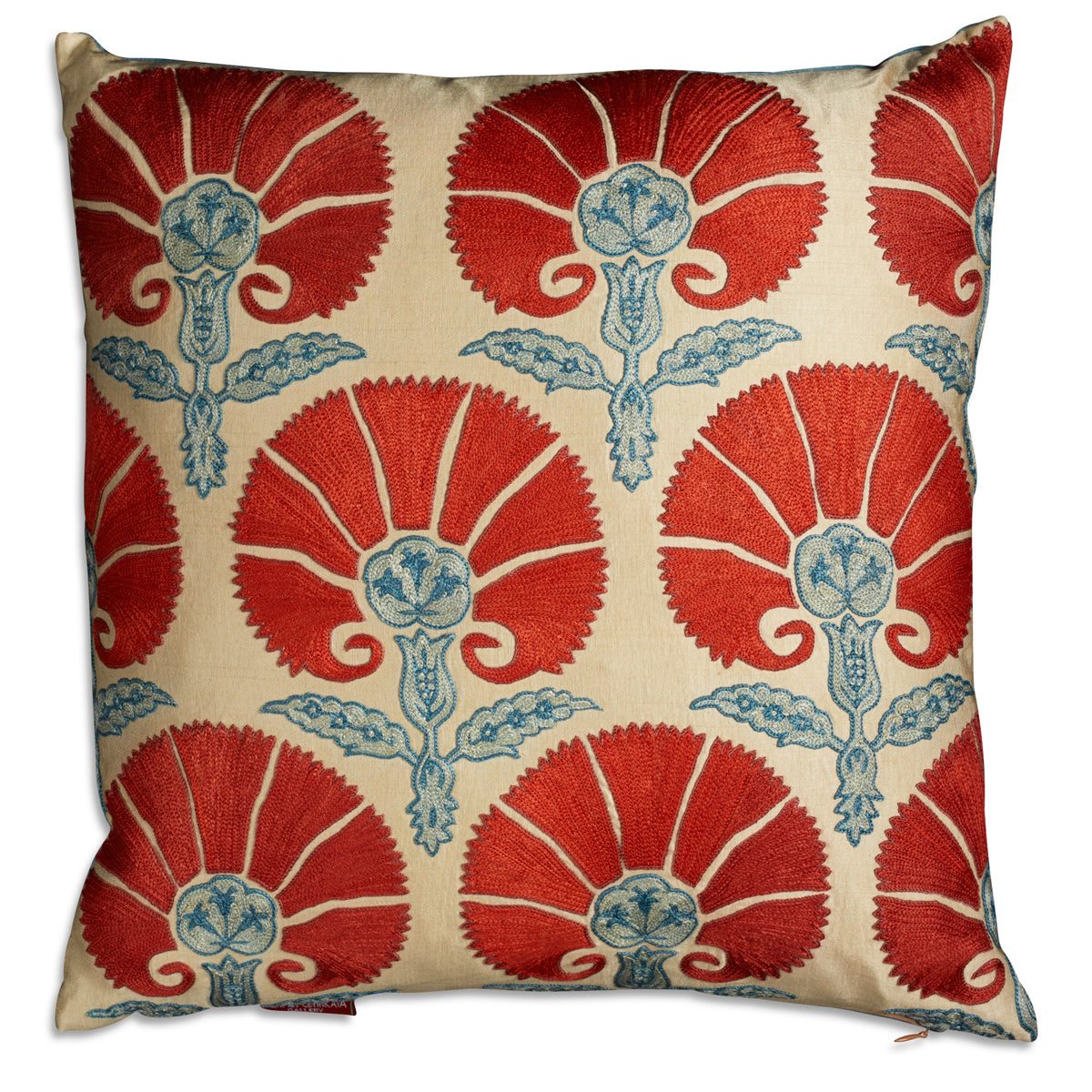 Nushka Cushions A Square Floral Silk Suzani Embroidered cushion