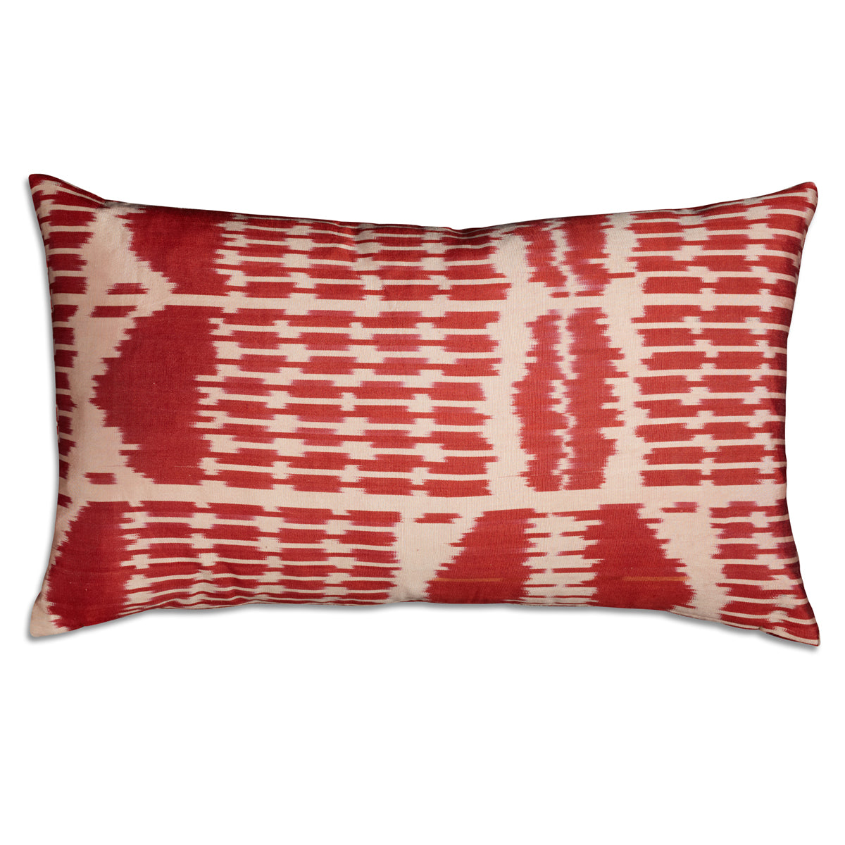 Nushka Cushions Burgundy Hand-woven Silk Velvet Ikat Cushion