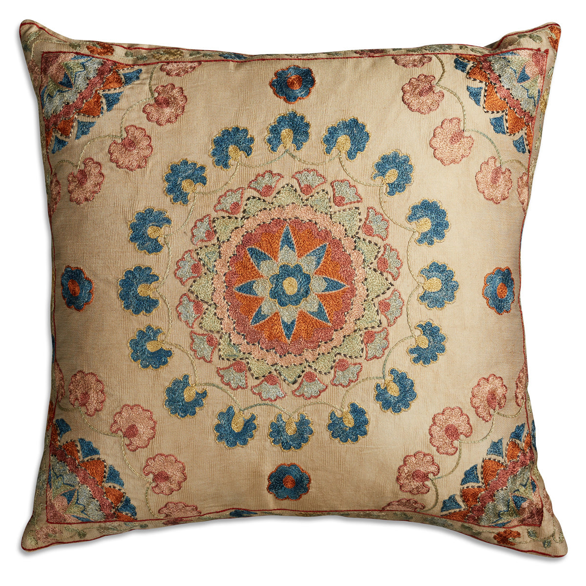 Nushka Cushions Embroidered floral design suzani cushion