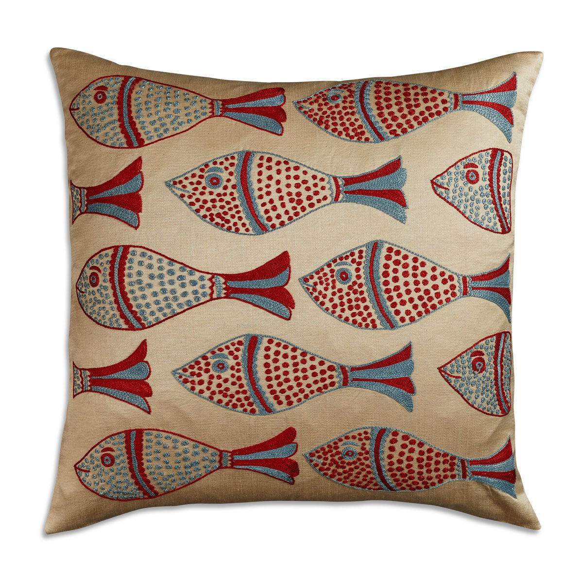 Nushka Cushions Fish Suzani embroidered silk cushion