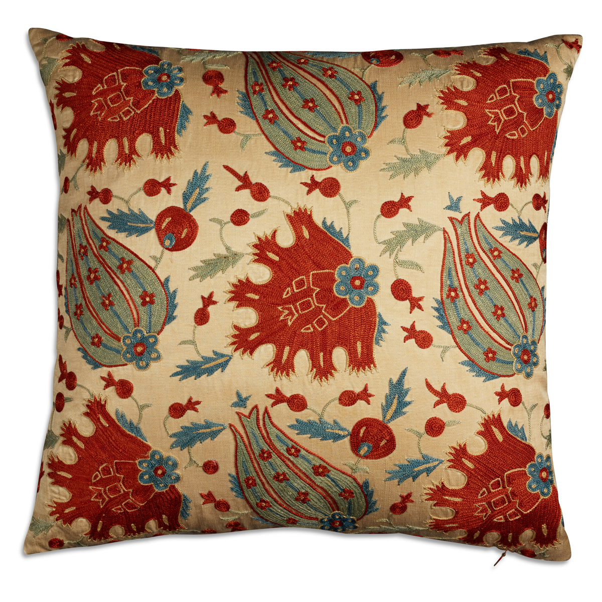 Nushka Cushions Floral embroidered silk suzani cushion