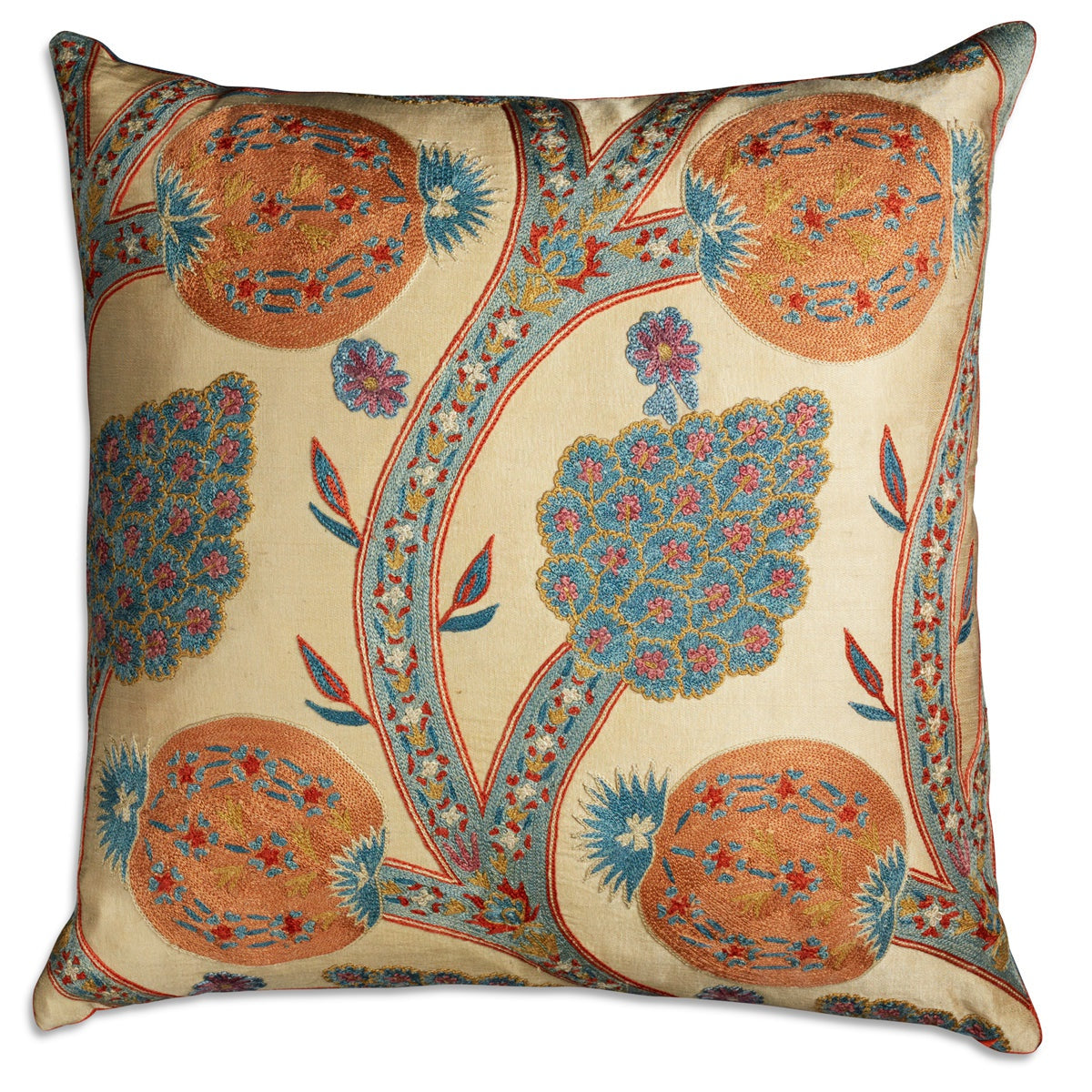 Nushka Cushions Floral embroidered silk suzani  cushion