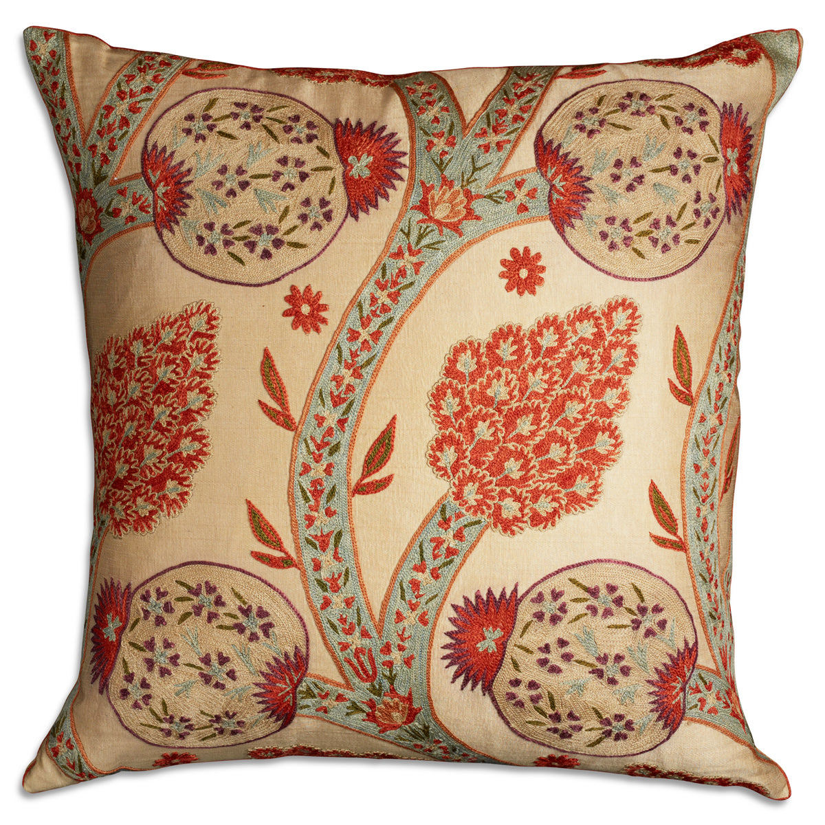 Nushka Cushions Floral embroidered silk suzani cushion