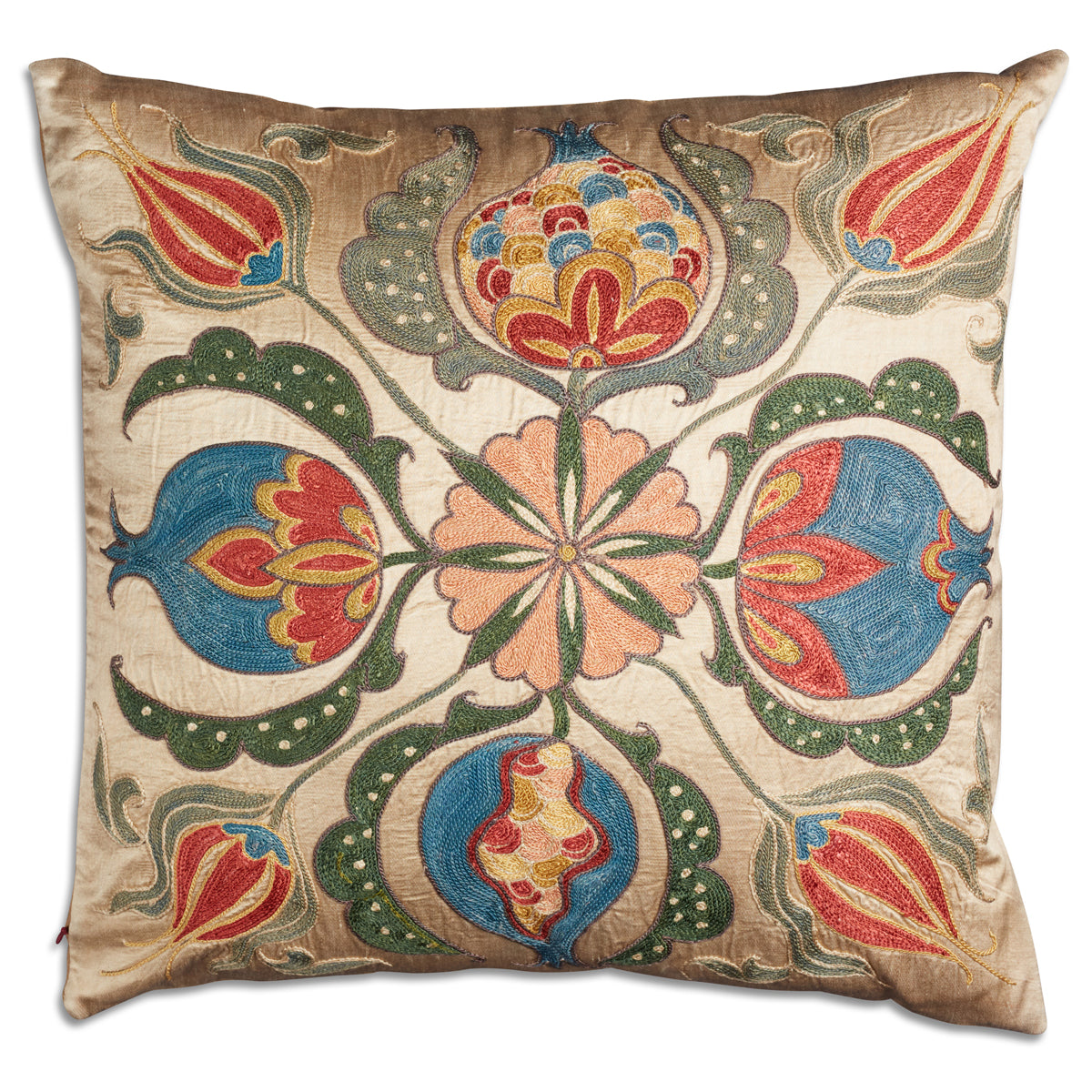 Nushka Cushions Floral silk suzani embroidered cushion