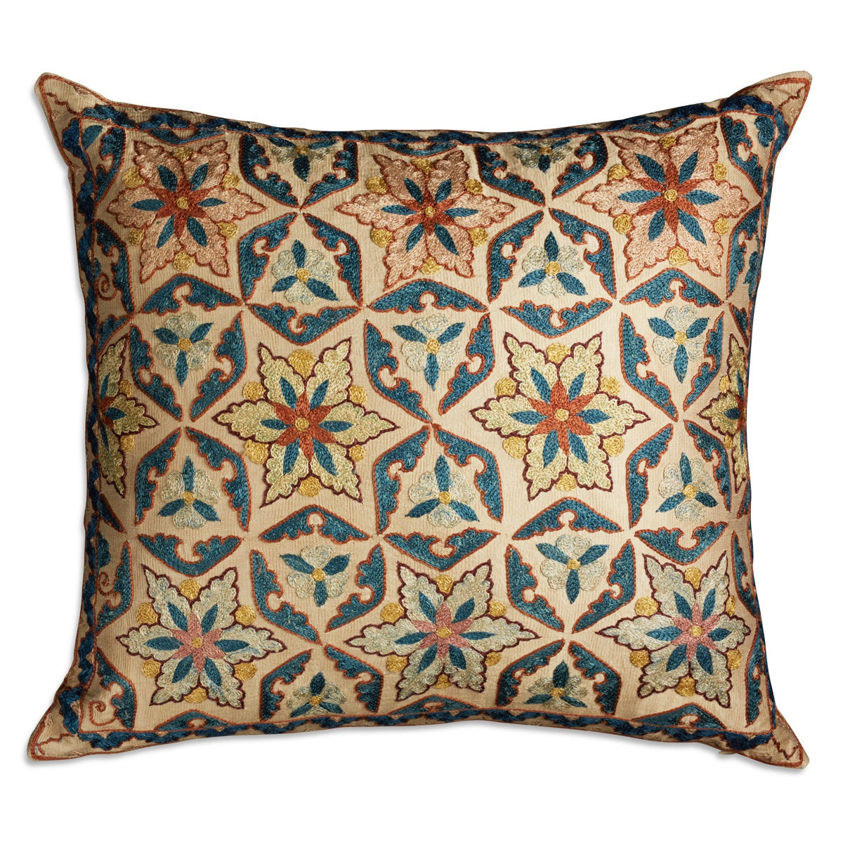 Nushka Cushions Floral silk suzani embroidered cushion