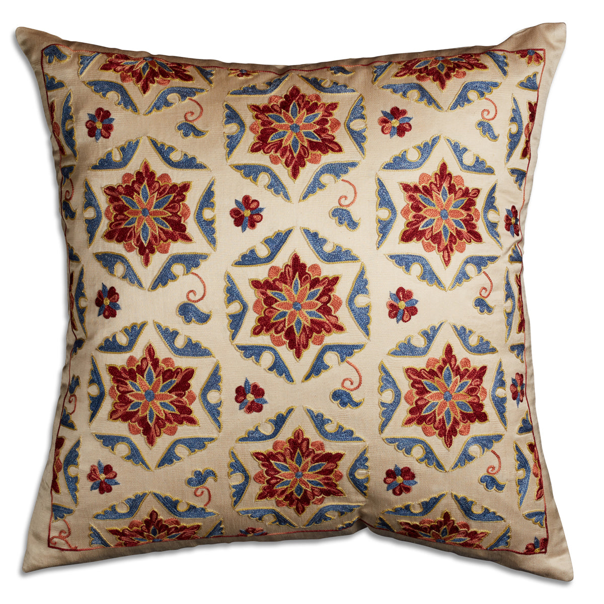 Nushka Cushions Floral silk suzani embroidered cushion