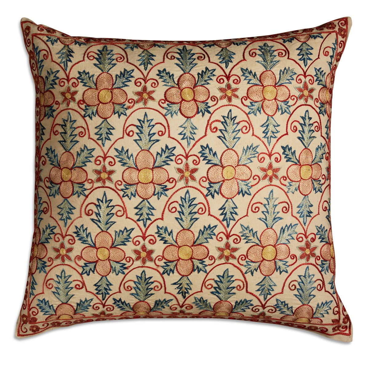 Nushka Cushions Floral Suzani embroidered silk cushion