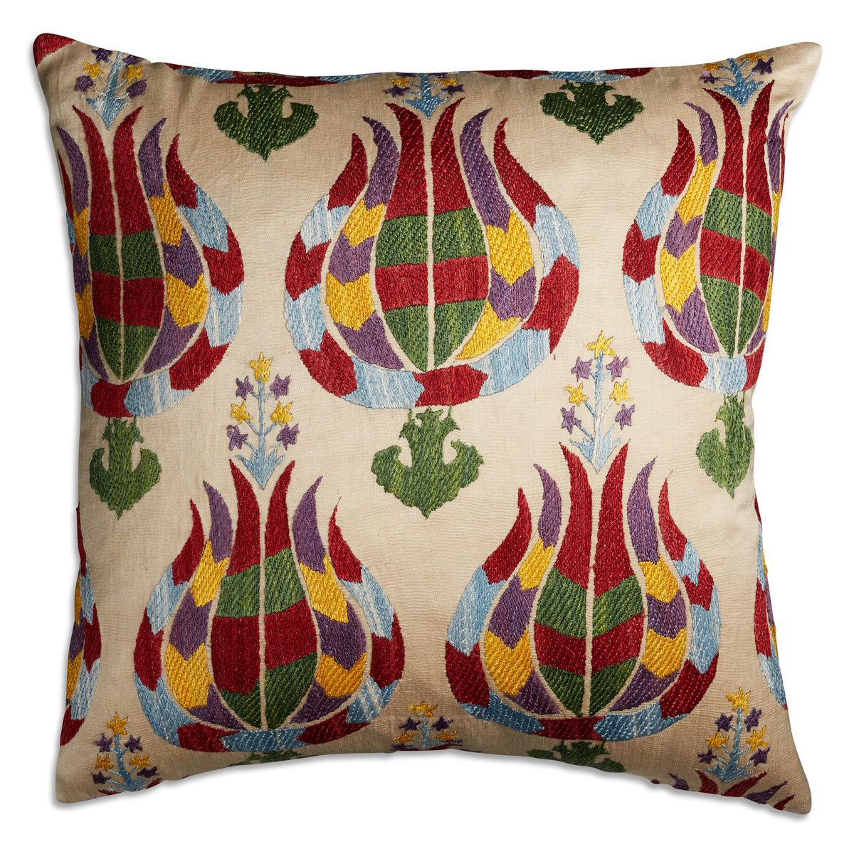 Nushka Cushions Floral Suzani embroidered silk cushion