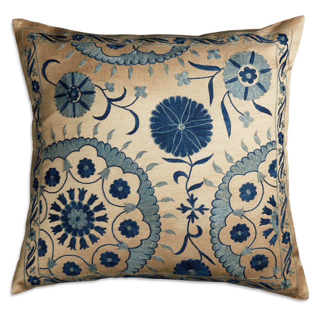 Nushka Cushions Floral Suzani embroidered silk cushion