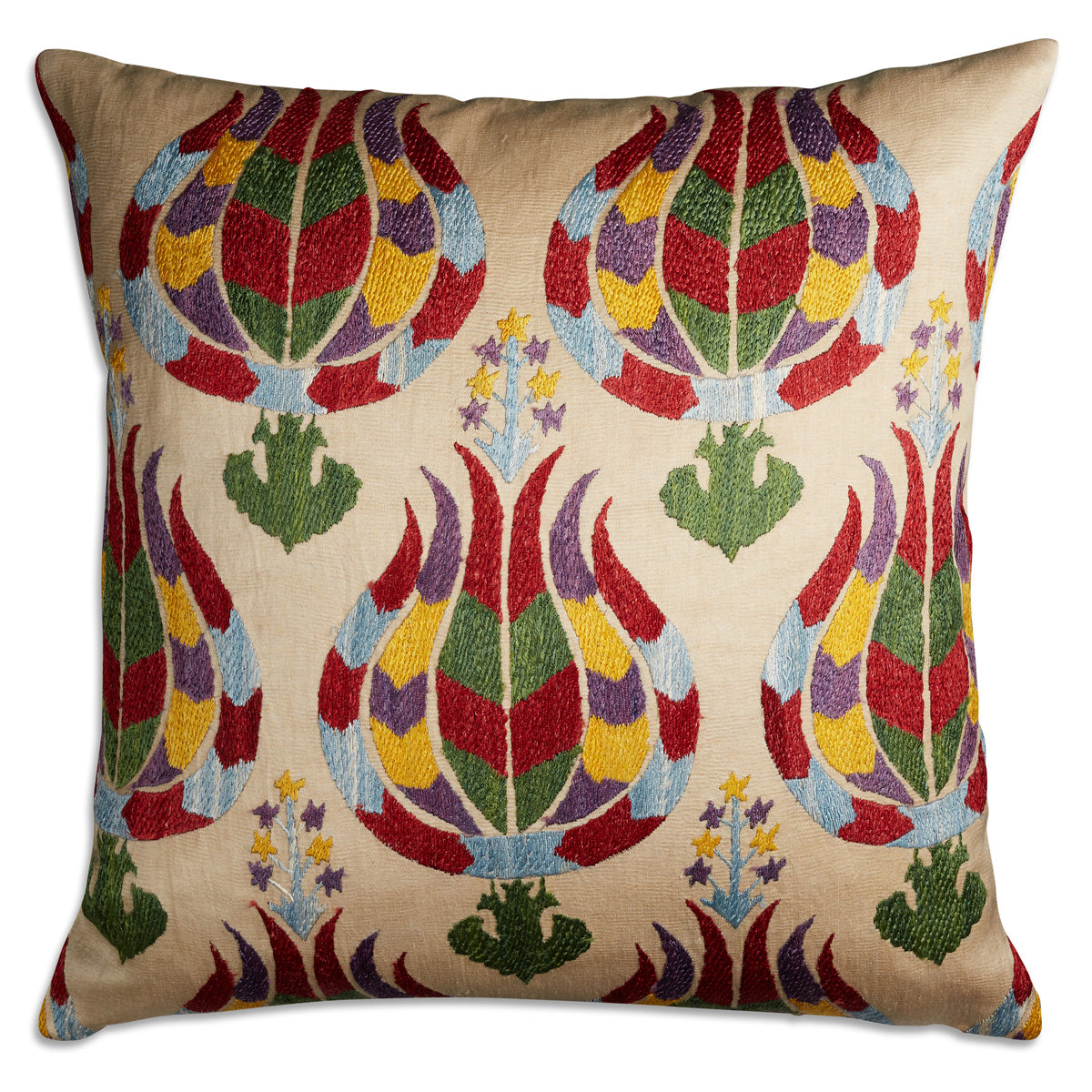 Nushka Cushions Floral Suzani embroidered silk cushion