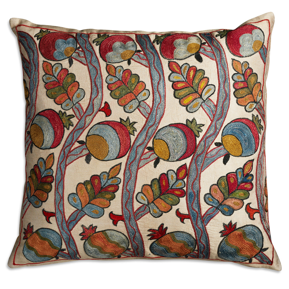 Nushka Cushions Floral Suzani embroidered silk cushion