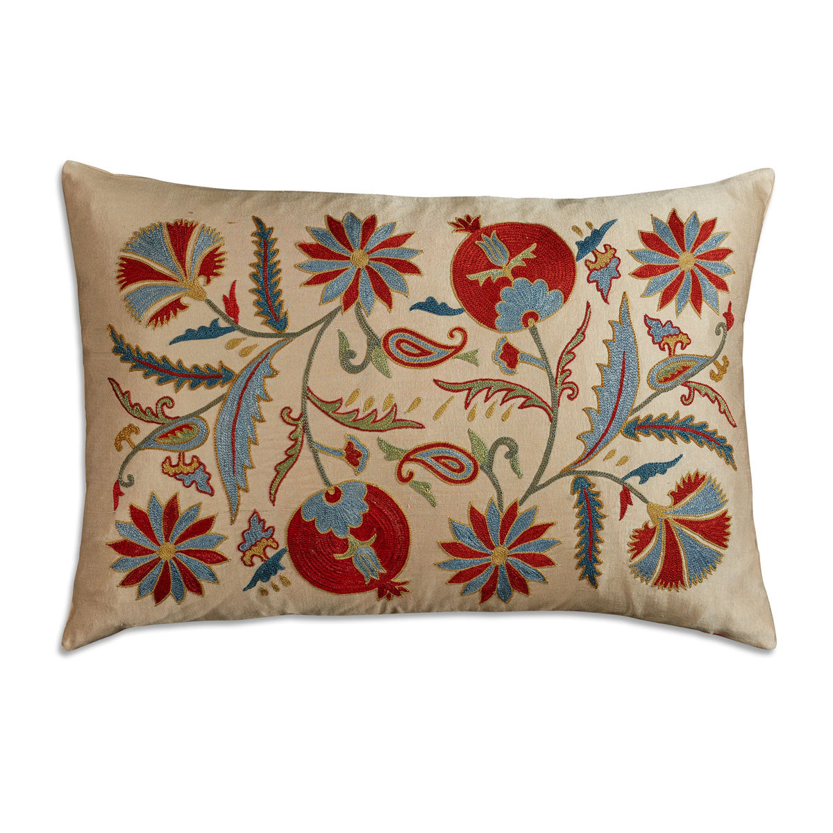 Nushka Cushions Floral Suzani embroidered silk cushion