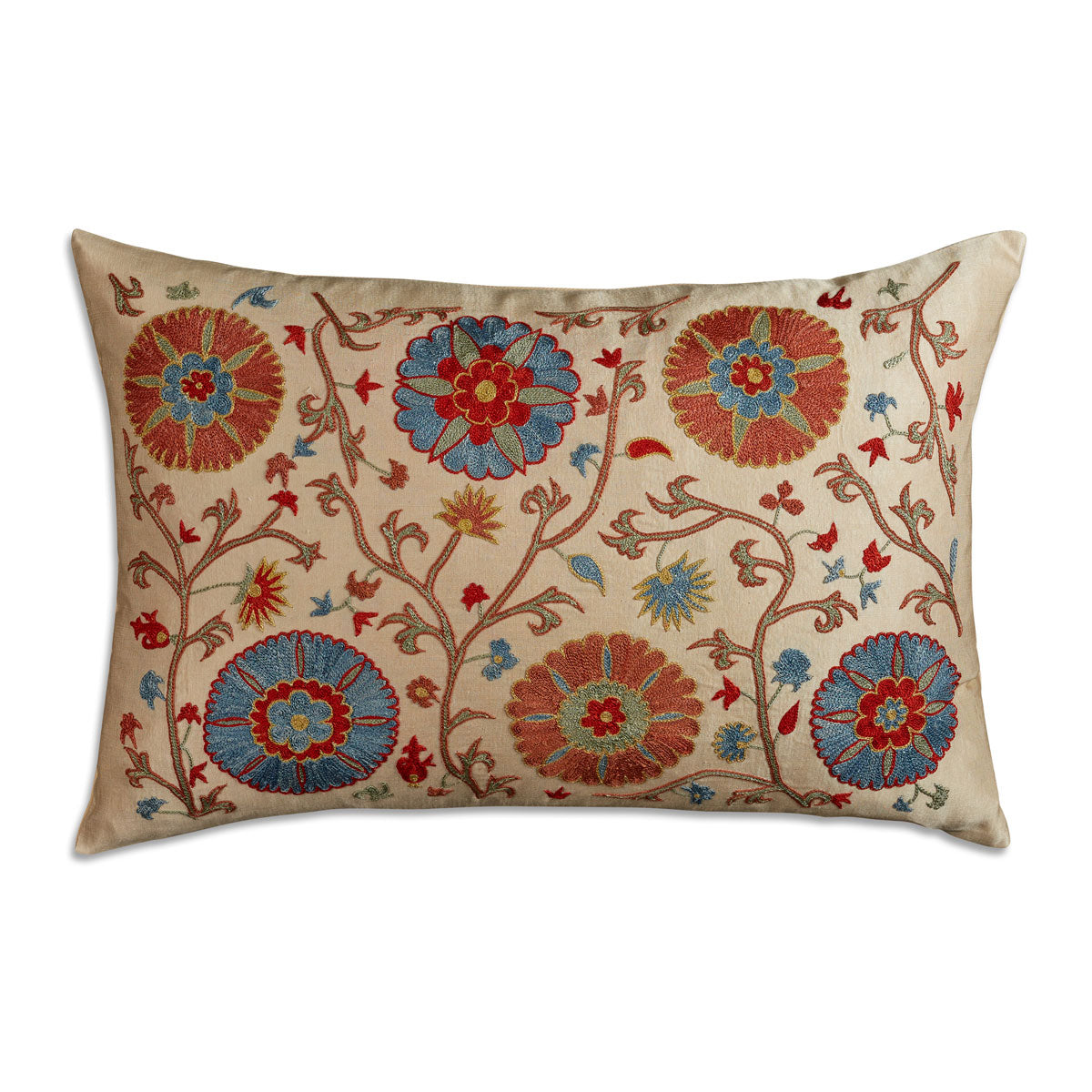 Nushka Cushions Floral Suzani embroidered silk cushion