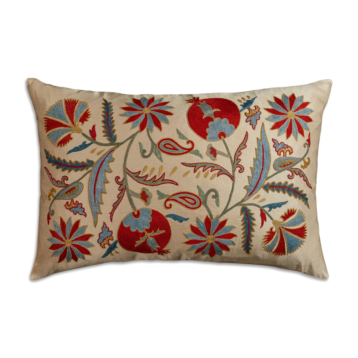 Nushka Cushions Floral Suzani embroidered silk cushion