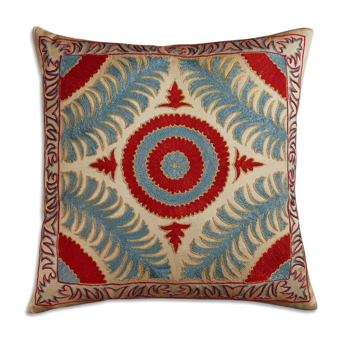 Nushka Cushions Floral Suzani embroidered silk cushion