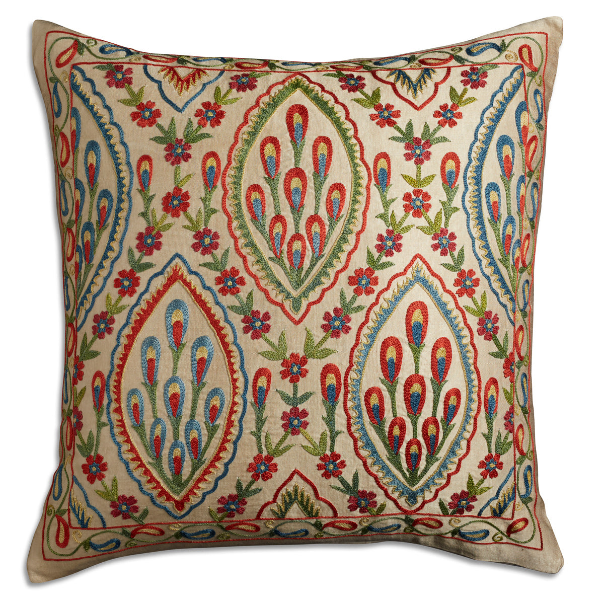 Nushka Cushions Floral Suzani embroidered silk cushions