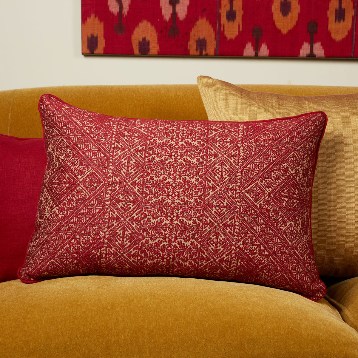 Nushka Cushions Garnet rectangular fez weave cushion