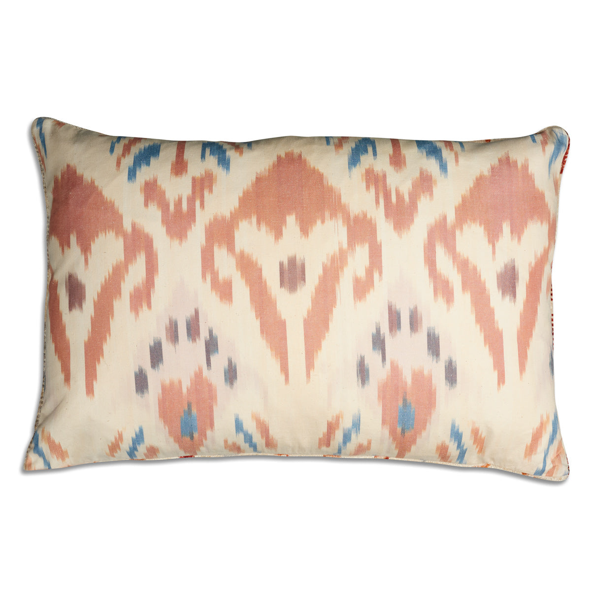 Nushka Cushions Gold and brown geometric hand-woven silk velvet Ikat cushion