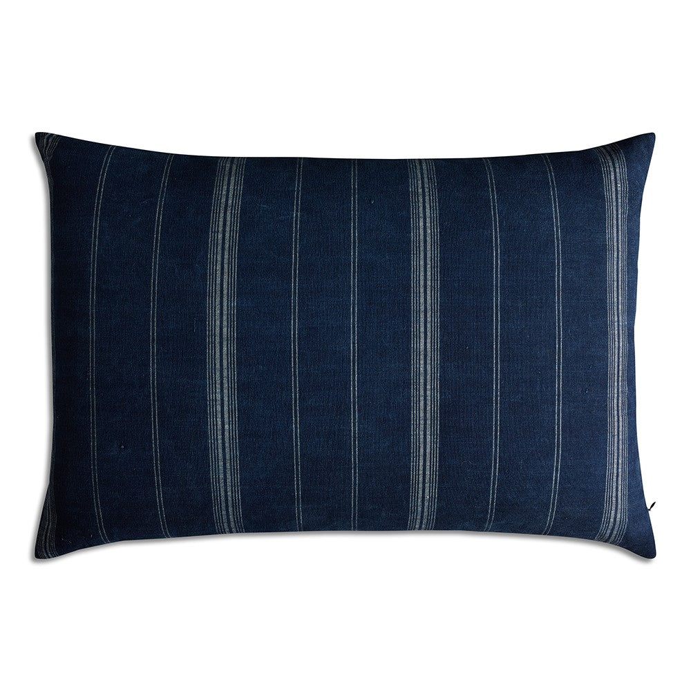 Nushka Cushions Large Vintage Guatemalan Rectangular Striped Indigo Cushion