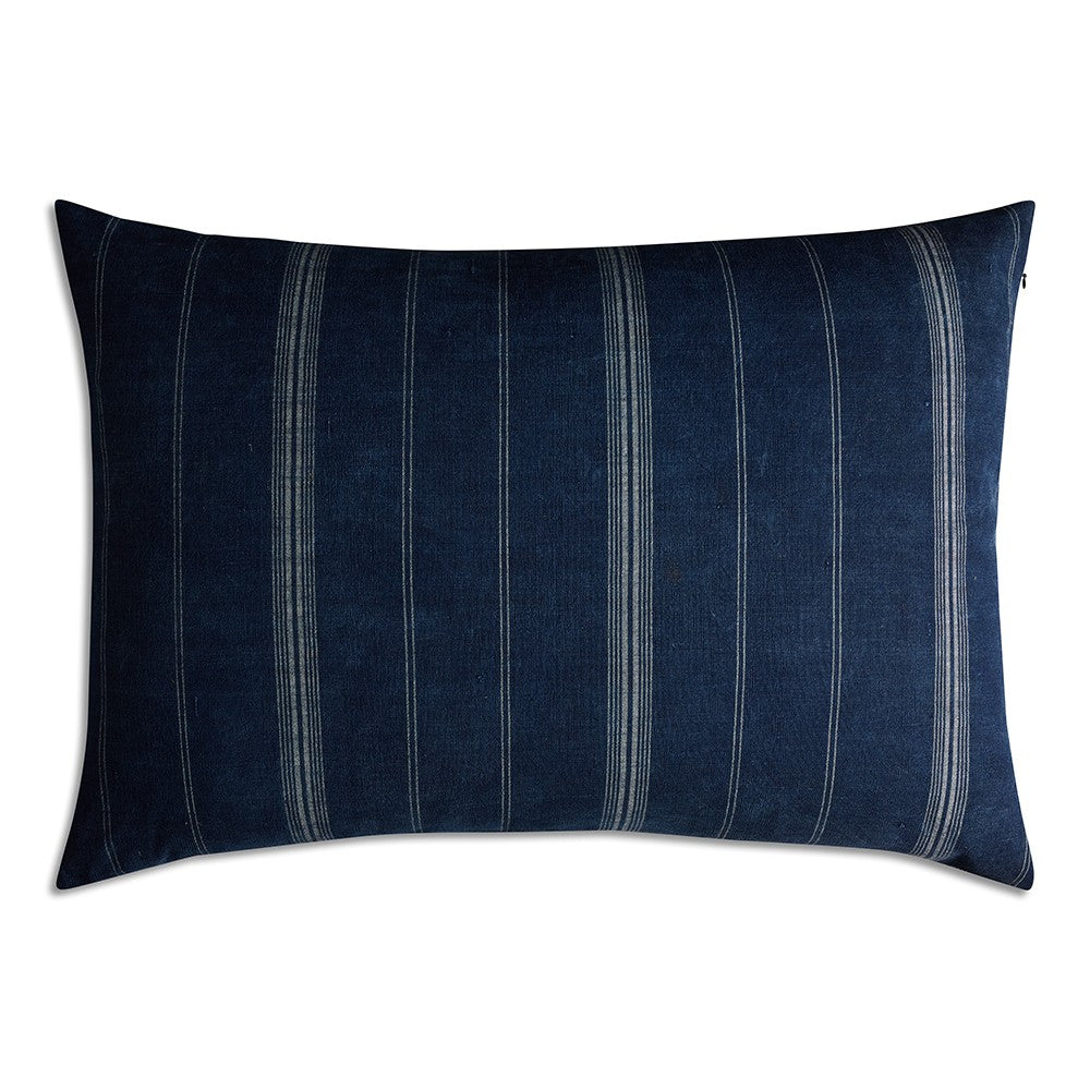 Nushka Cushions Large Vintage Guatemalan Rectangular Striped Indigo Cushion