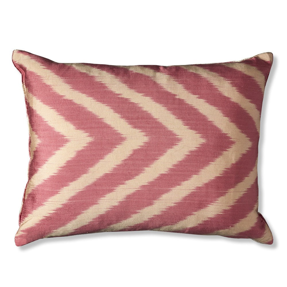 Nushka Cushions Lilac Spot Hand-woven Silk Velvet Ikat Cushion