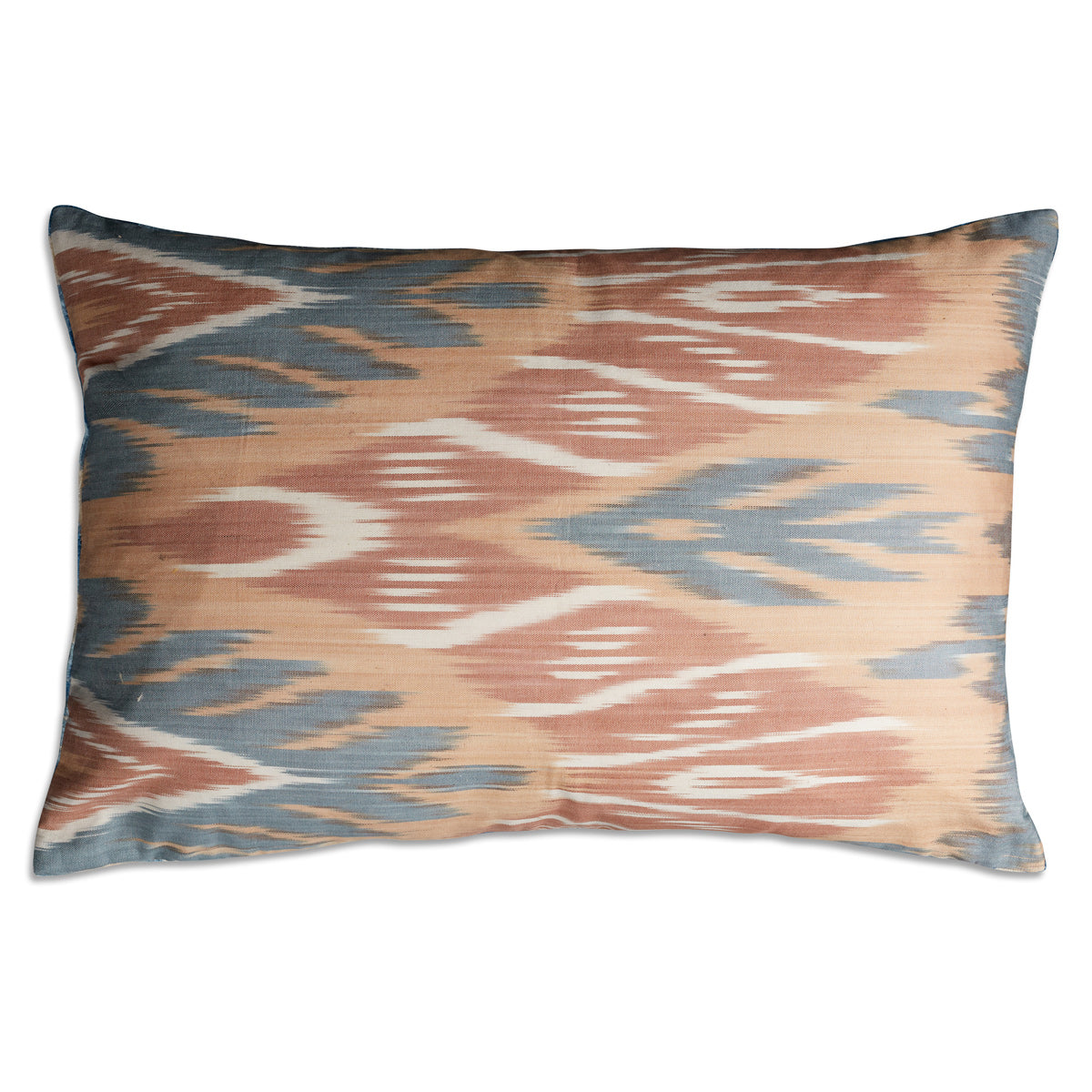 Nushka Cushions Pale blue geometric star design hand-woven silk velvet Ikat cushion