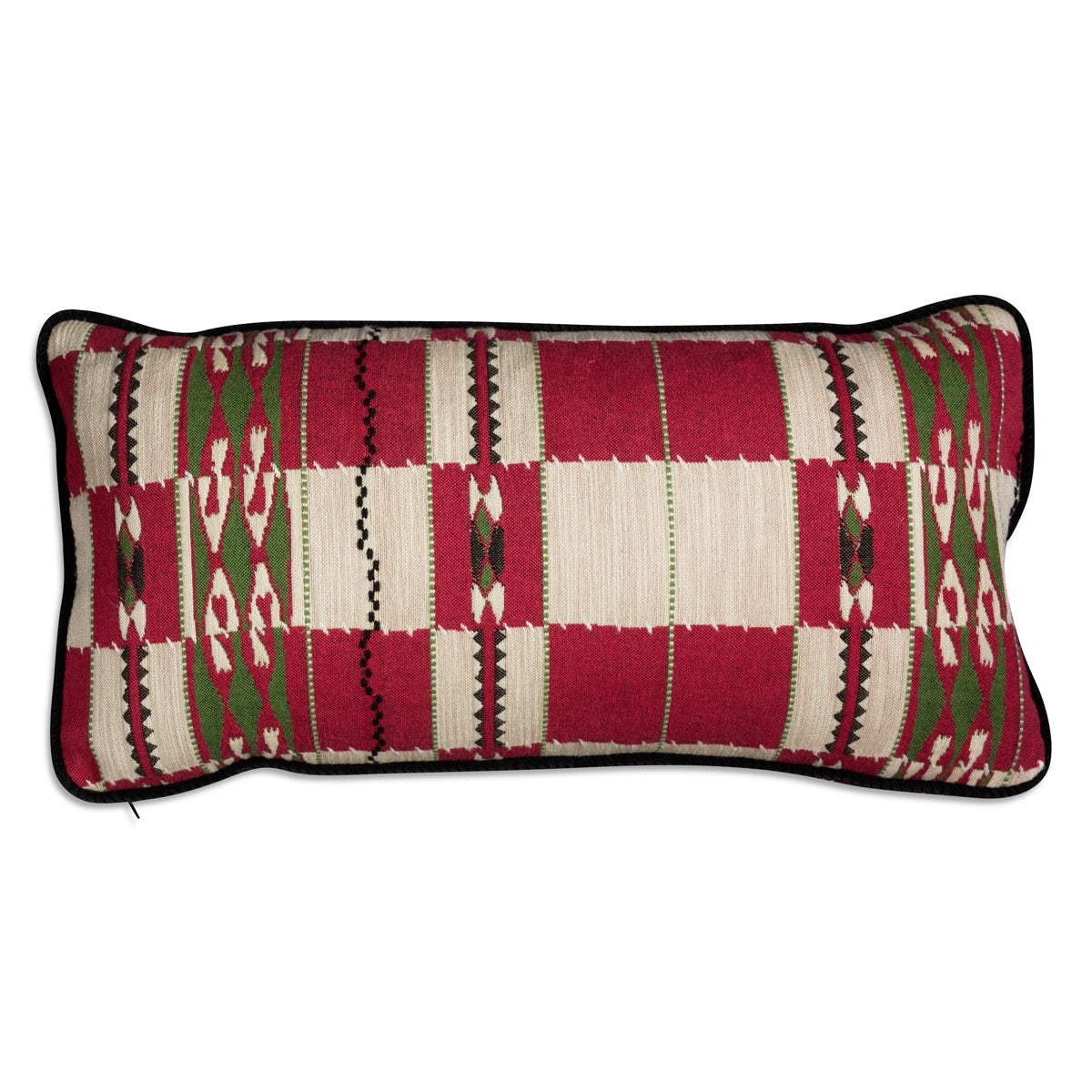 Nushka Cushions Rectangular chubby check' by kit kemp in hot pink cushion