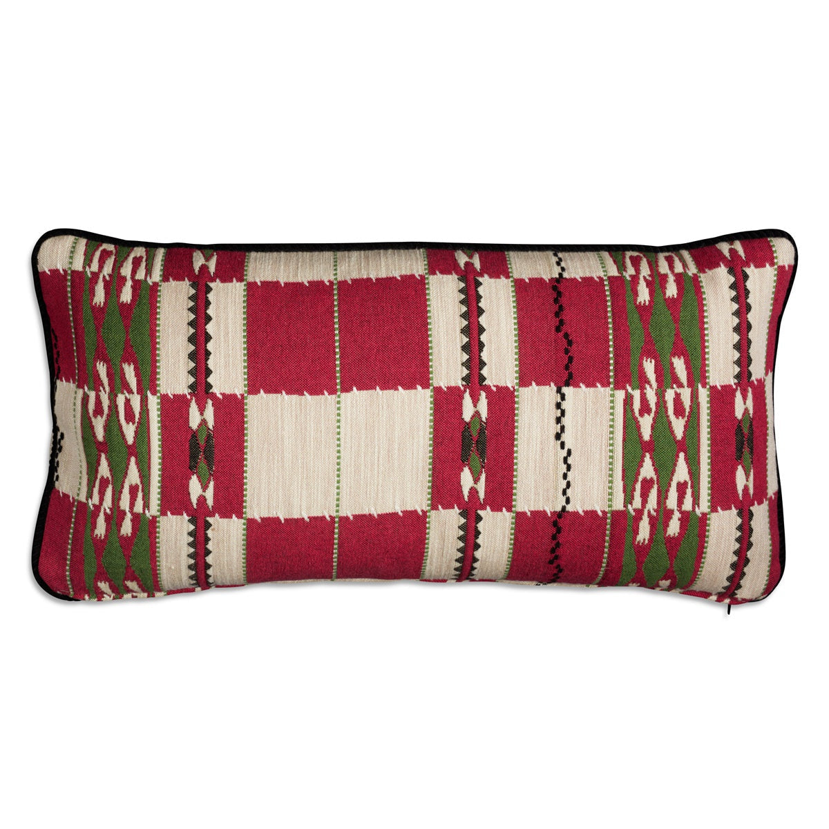 Nushka Cushions Rectangular chubby check' by kit kemp in hot pink cushion