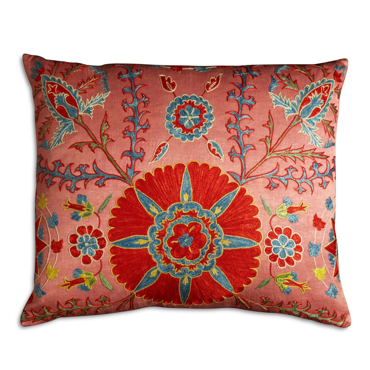 Nushka Cushions Rectangular Floral Silk Suzani Embroidered cushion