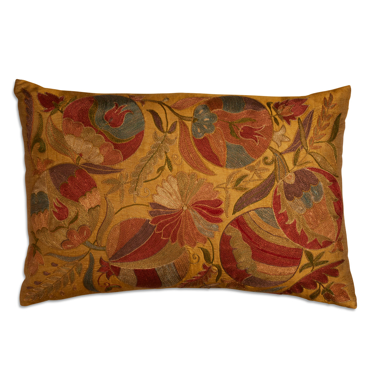 Nushka Cushions Rectangular Floral Silk Suzani Embroidered cushion