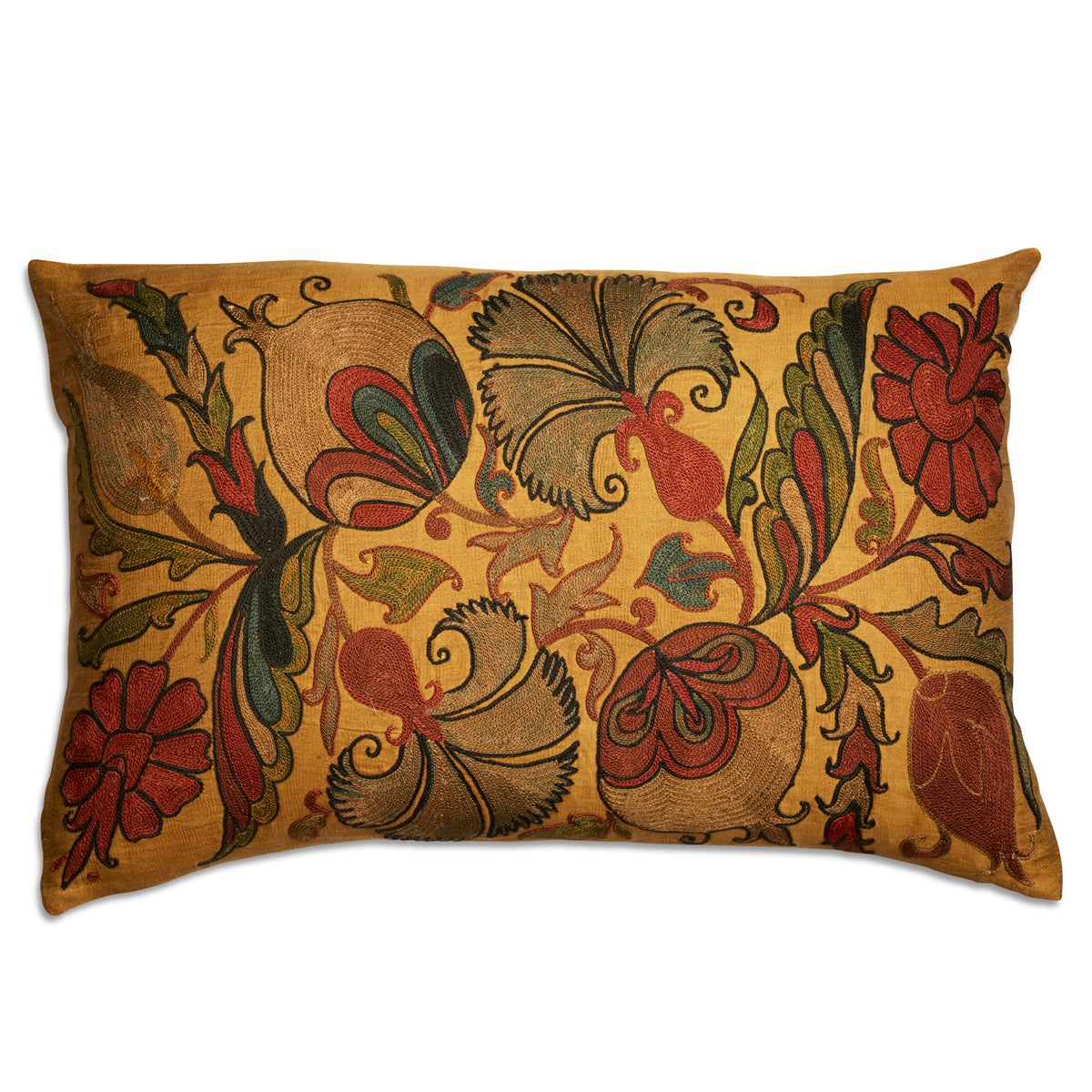 Nushka Cushions Rectangular Floral Silk Suzani Embroidered cushion