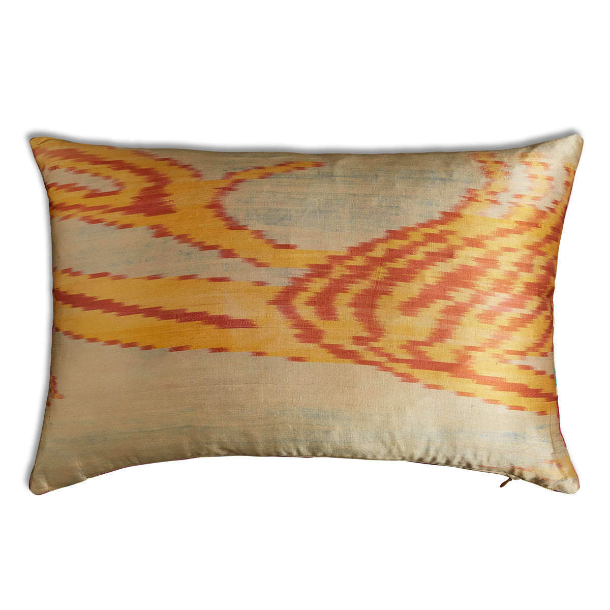 Nushka Cushions Rectangular Hand-woven Silk Velvet Ikat Cushion