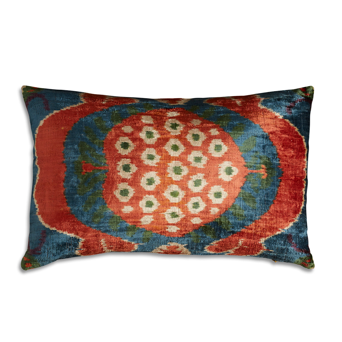 Nushka Cushions Rectangular Hand-woven Silk Velvet Ikat Cushion