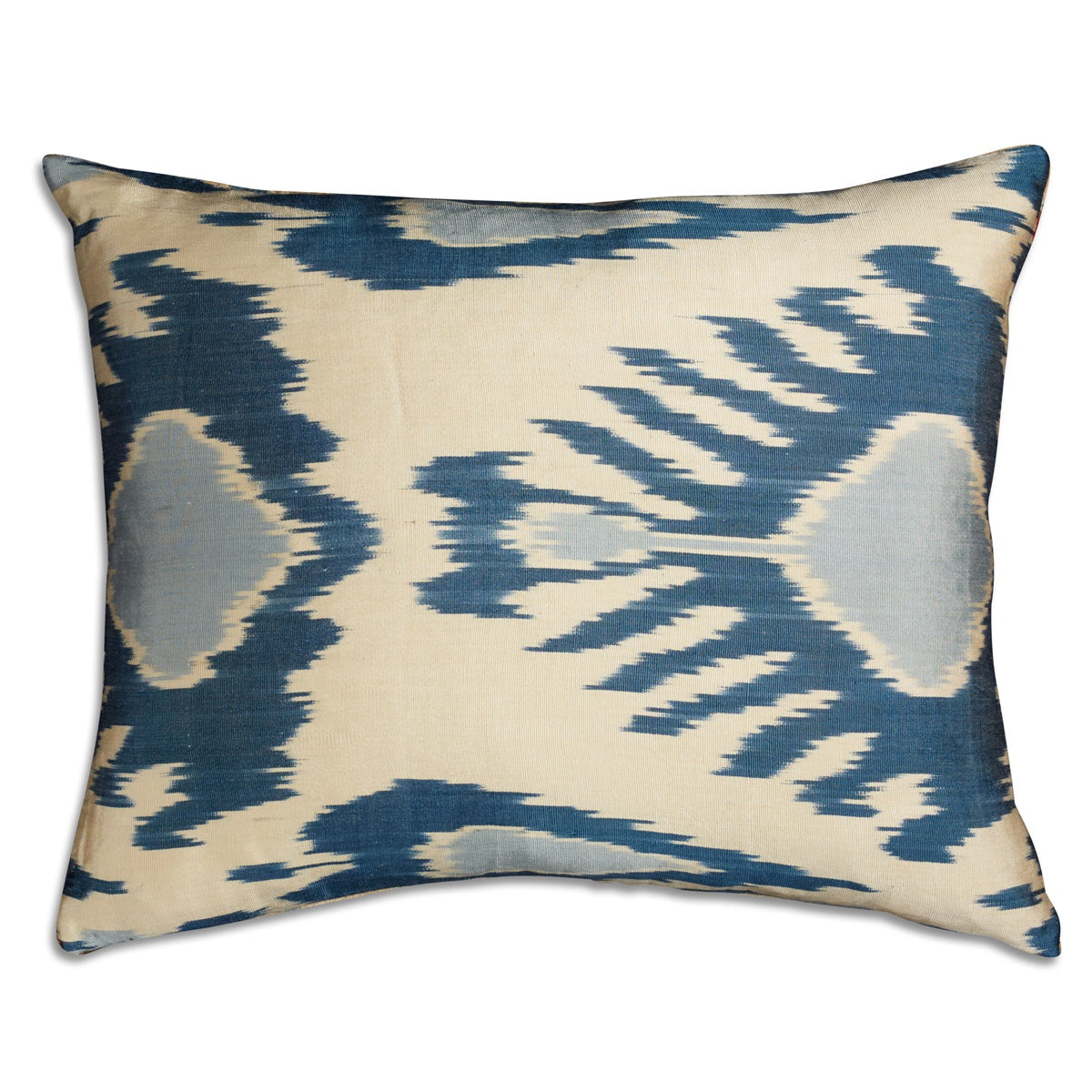 Nushka Cushions Rectangular Hand-woven Silk Velvet Ikat Cushion