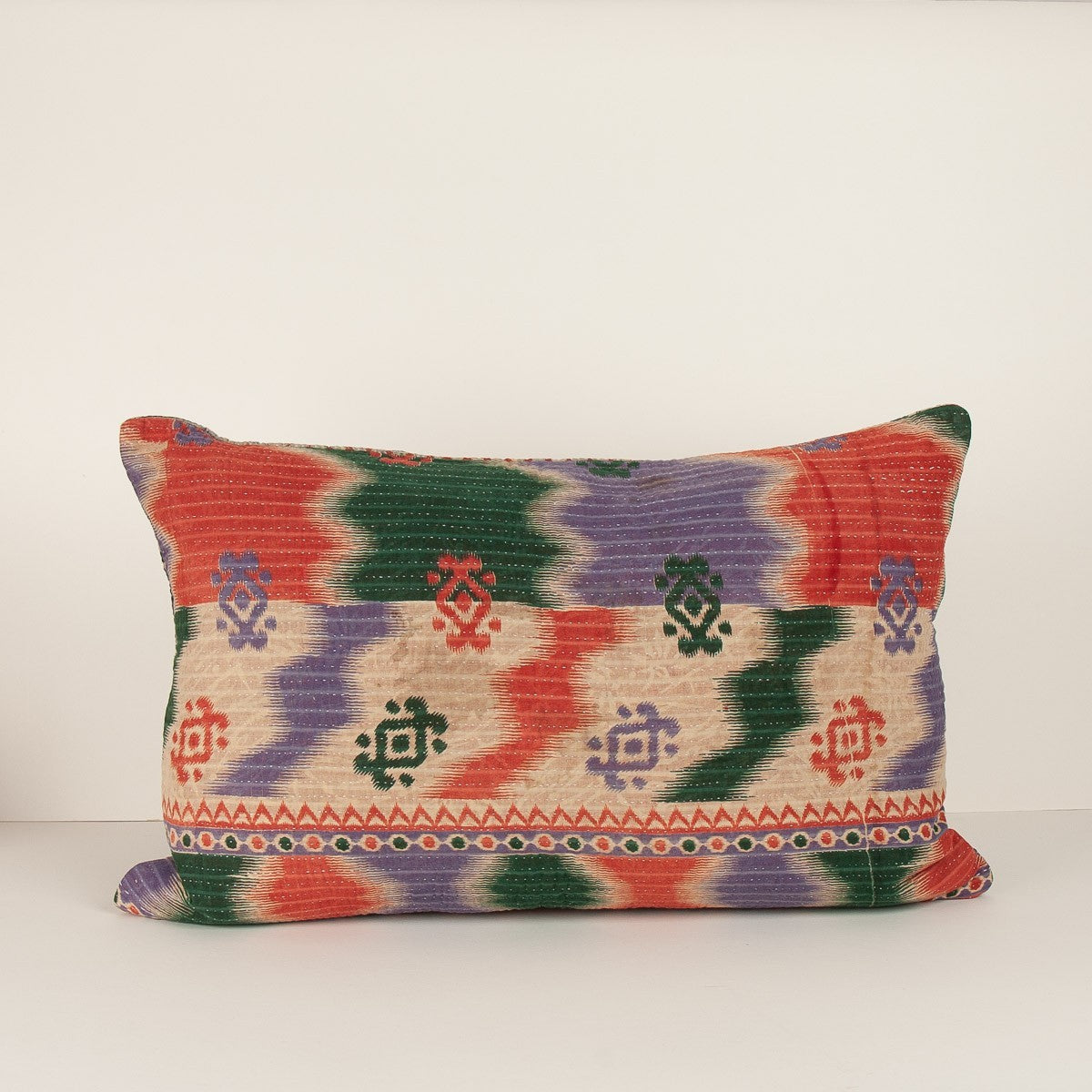 Nushka Cushions Rectangular Multicoloured Kantha Cushion