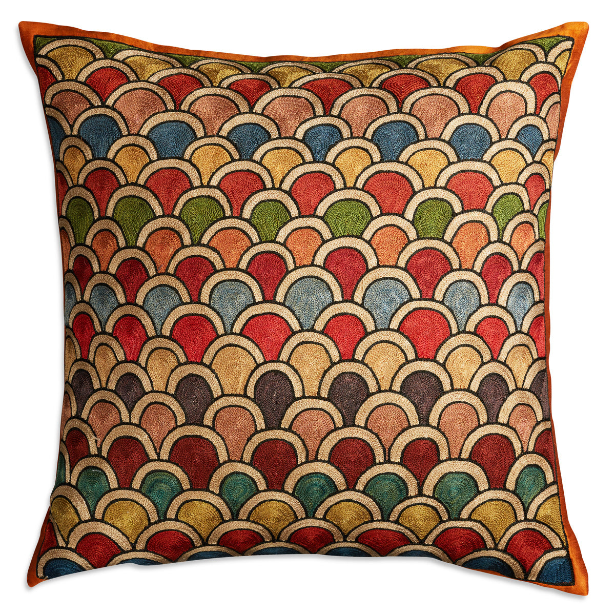 Nushka Cushions Semi circular geometric design suzani cushion