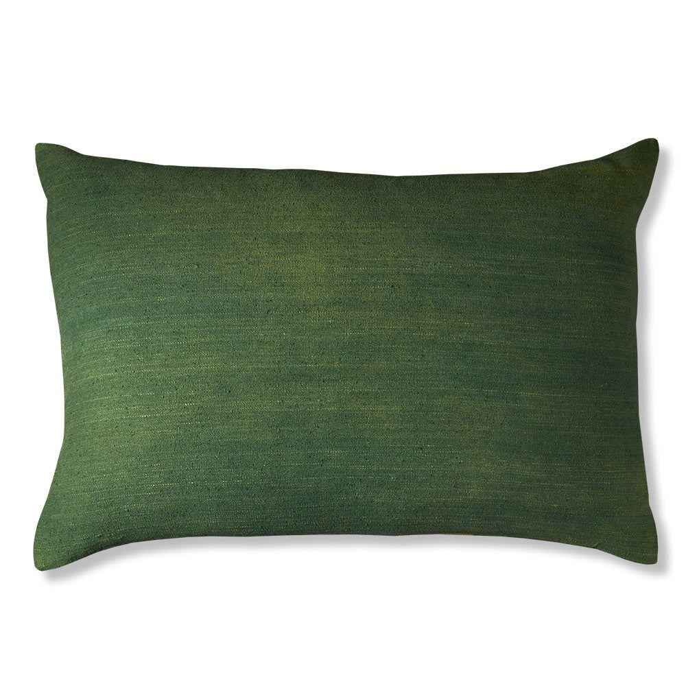 Nushka Cushions Silk Jajim Cushion - Bold Multi on Green Stripe