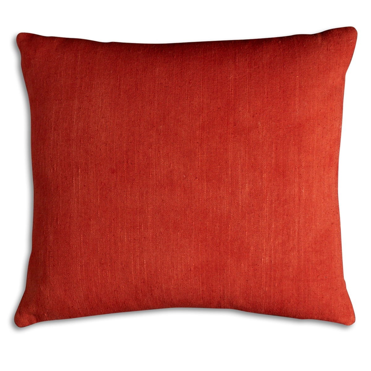 Nushka Cushions Silk Jajim Cushion - Coral and yellow stripe