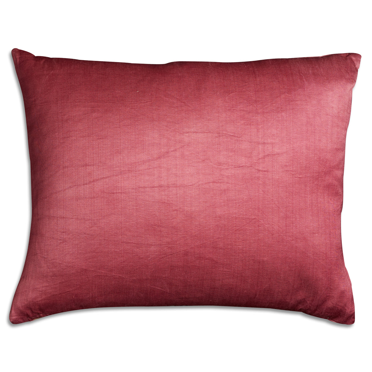 Nushka Cushions Silk Jajim Cushion - Deep rose pink wide stripe with purple and camel in the stripe